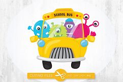 School Bus Monsters cutting files svg, dxf, pdf, eps included - cut files for cricut and silhouette - Cutting Files SG Product Image 1