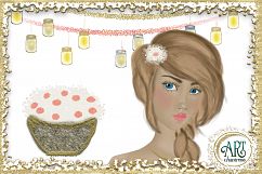 Camping Party Clip art design , Glamping at summer nights clipart : PNG files Product Image 5