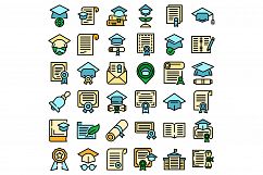 Degree icons set vector flat Product Image 1