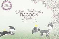 Delicate watercolor Racoon Product Image 1