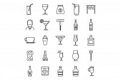 Bartender man icons set, outline style Product Image 1