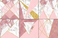 Pink, Marble &amp; Gold Glitter Digital Paper Product Image 2
