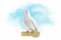 Dove hand painting vector Product Image 1