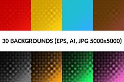 30 Halftone Dot Backgrounds (AI, EPS, JPG 5000x5000) Product Image 1
