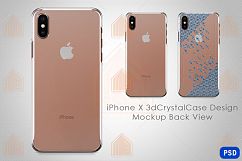 Apple iPhone X 3dCrystal case design Mock-up Back View Product Image 1