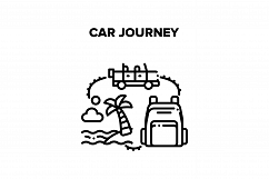 Car Journey Vector Black Illustration Product Image 1