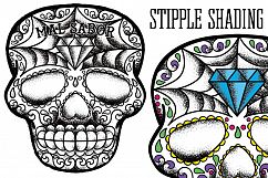 Puppy Calavera Tattoo Style Vector Product Image 3