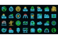 Car trip icons set vector neon Product Image 1