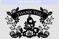 Thank you SVG Cut File, Wedding Paper Cutting, DXF EPS PNG Product Image 4