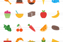 50 Food &amp; Drinks Flat Multicolor Icons  Product Image 3