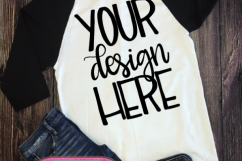 Shirt Mockup - Outfit Mockup - Mockup Adult Raglan Shirt Product Image 1