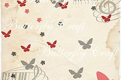 Butterflys Digital Paper, vintage paper, butterfly, Scrapbook album, Love, butterfly print, wedding print paper, low price, St. Valentine Product Image 6