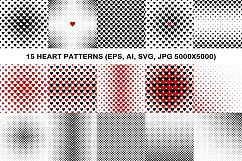 15 heart patterns (EPS, AI, SVG, JPG 5000x5000) Product Image 1