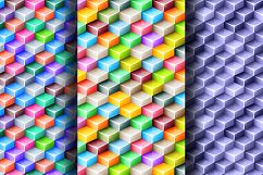 Geometric seamless patterns with 3d glossy cubes Product Image 2