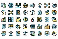 Cryptocurrency icons set vector flat Product Image 1
