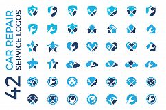 Car Repairing, Plumber, Mechanic tools logos set Product Image 1