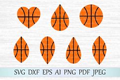 Basketball earrings svg file, Earring svg, Earrings template Product Image 1