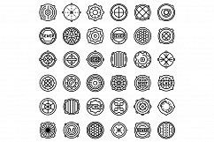 Manhole icons set, outline style Product Image 1