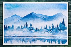 Winter Landscapes set#2. Watercolor. Product Image 3