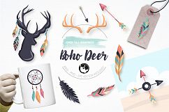 Boho deer graphics and illustrations Product Image 1