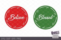 Knockout Blessed Believe buttons| SVG DXF EPS PNG Product Image 2