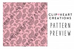 100 Black Paisley Pattern Digital Papers - rainbow color Product Image 2