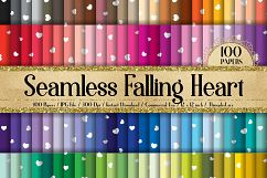 100 Seamless Falling Small Valentine Heart Digital Papers Product Image 1