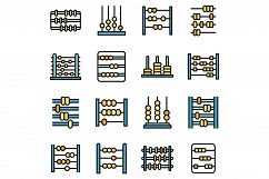 Abacus icons set vector flat Product Image 1