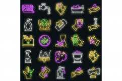 Sanitation icons set vector neon Product Image 1