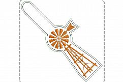 Farm Windmill with Ladder Key Fob Machine Embroidery Design Product Image 3
