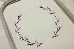 Sakura Floral Wreath Font Frame Monogram Design - EMBROIDERY DESIGN FILE - Instant download - Vp3 Hus Dst Jef Pes formats hoop 4x4 5x7 6x10 Product Image 8