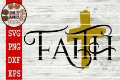 Faith with Cross SVG | DXF | EPS | PNG Product Image 1