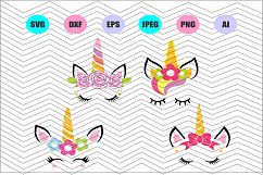Unicorn Svg, Unicorn Face Svg, Dx,f Eps, Png, Jpg, Ai File Product Image 1