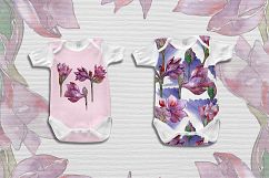 Purple amaryllis PNG watercolor set Product Image 2