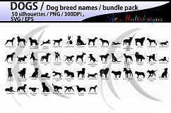 dog silhouette svg / 50 dog / dog breed names with pictures PNG / SVG / EPS / puppy/ Hq / vector / pets silhouette / animal silhouette Product Image 2