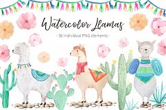 Watercolor Llamas Product Image 1