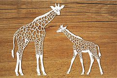 Giraffes SVG files for Silhouette Cameo and Cricut. Giraffes clipart PNG transparent included. Cute giraffe cuting files. Product Image 1