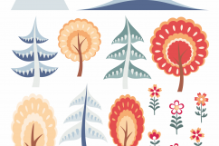 Northern woodland. Animals and plants in ethnic style. Product Image 3