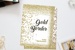 Gold Glitter Border Clip Art - Golden Confetti- 12 PNG Digital for Scrapbooking Product Image 1