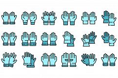 Medical gloves icons set vector flat Product Image 1