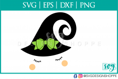 Witch, cute face svg, Witch svg, eyelashes svg Halloween Product Image 2