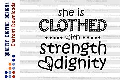 Bible Verse svg She Is Clothed With Strength &amp; Dignity SVG Product Image 2
