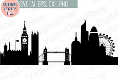 London Skyline Vector, England city, SVG, JPG, PNG, DWG, CDR, EPS, AI Product Image 1