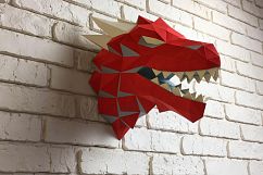 Game of Thrones, Winter is coming, Paper Dragon, Dragon Head, Papercraft Dragon, House Targaryen, animal head, Home Decoration, Printable Product Image 4