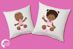 Baby Girl dark skin tone, clipart, graphics and illustrations AMB-835 Product Image 2