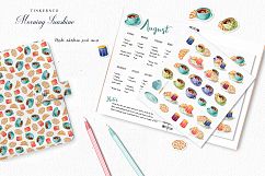 Breakfast Coffee and pastries graphic set and pattern papers Product Image 5