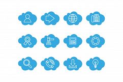 cloud computing icon set Product Image 1