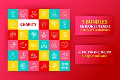 Charity Line Art Icons Product Image 1