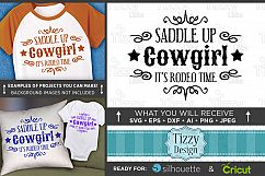 Saddle Up Cowgirl It&#039;s Rodeo Time SVG - Cute Shirt - 1088 Product Image 1