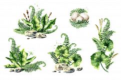 Prehistoric world. Watercolor bundle Product Image 6